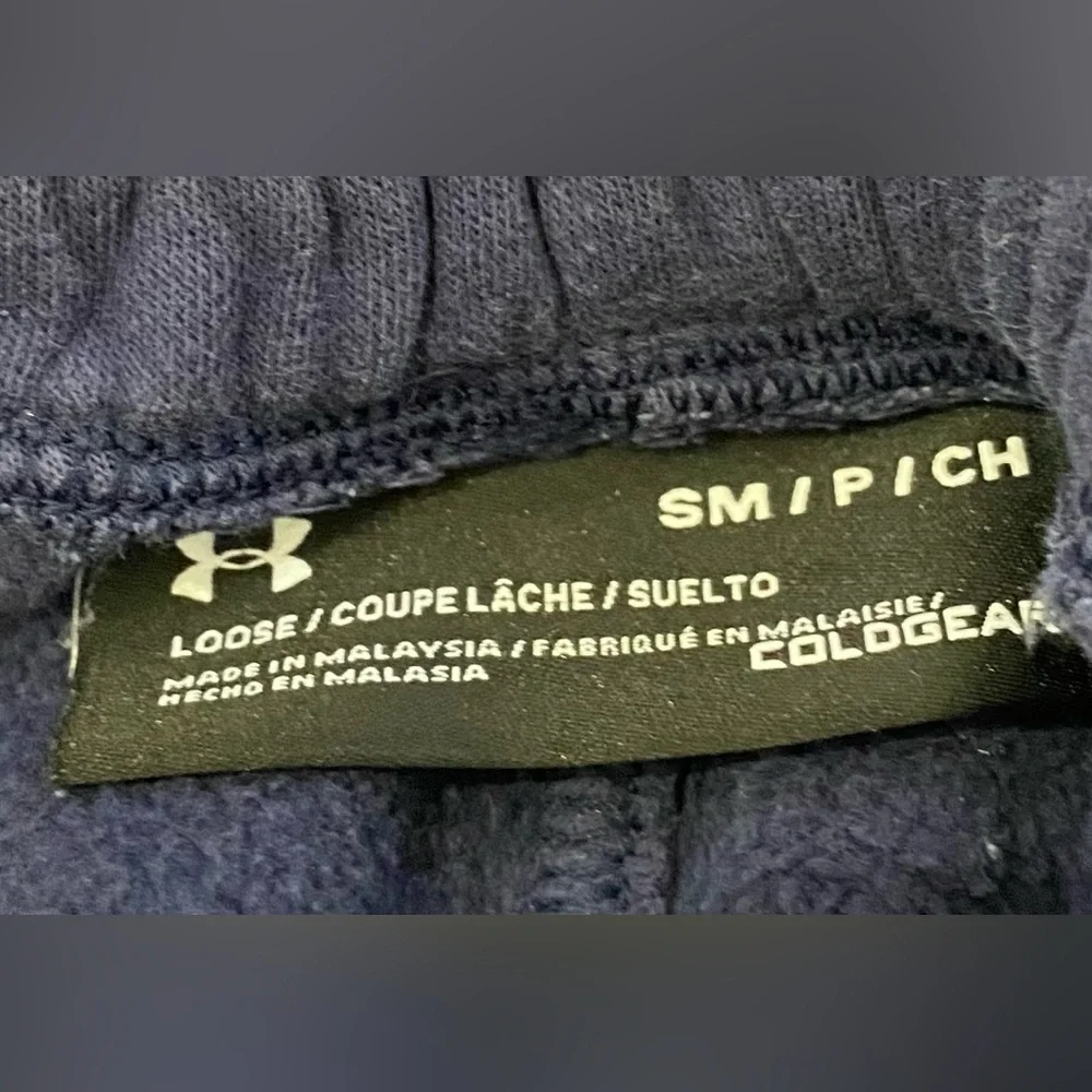 Under Armour Cold Gear Men’s Size Small‎ Navy Logo Joggers - Picture 6 of 10